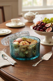 Aqua Glass Storage & Serving Bowl