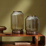 Bronze Mist Glass Vase