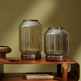 Bronze Mist Glass Vase