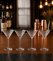 Crystal Facet Martini Glass Set