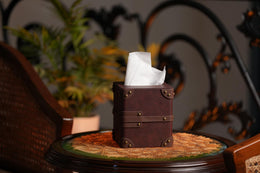 Interiority Weave Leather Tissue Box
