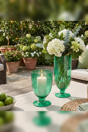 Emerald Glow Candle & Vase Set