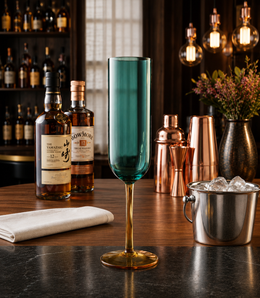 Emerald Stem Luxe Champagne Flute