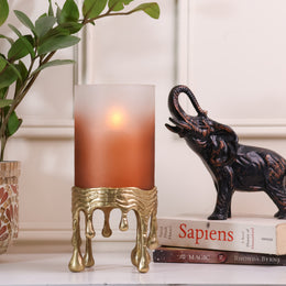 Golden Flame Sculpt Candle Holder