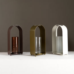 Modern glass hurricane candle holders