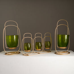 Olive Glow Luxury Candle Stand Set