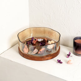 Sunlit Amber Centerpiece Bowl