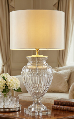 Crystal Grace Leather Table Lamp